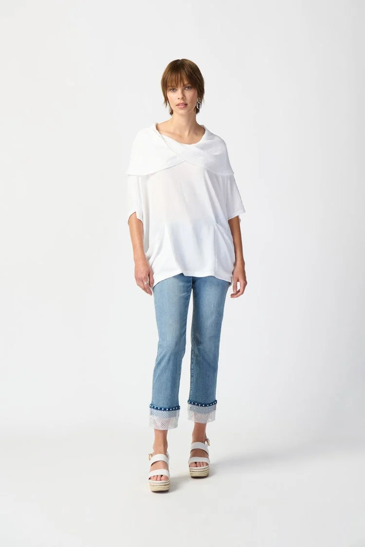 JOSEPH RIBKOFF Gauze Cowl Neck Tunic - 241043