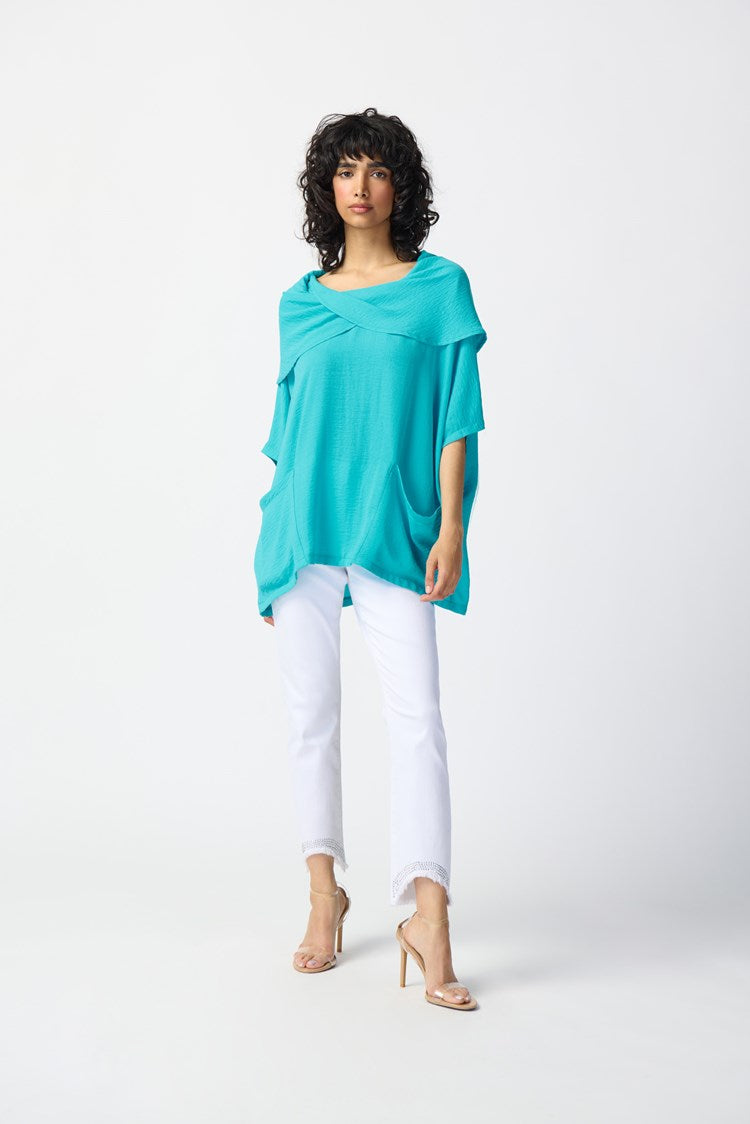 JOSEPH RIBKOFF Gauze Cowl Neck Tunic - 241043