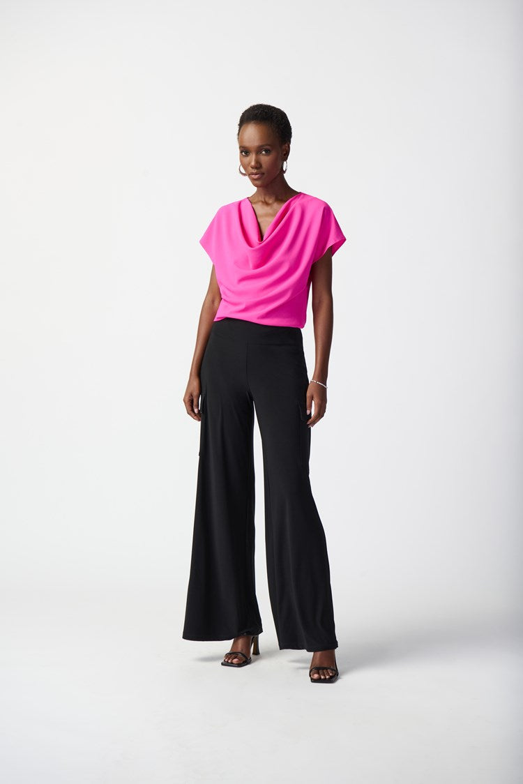 JOSEPH RIBKOFF Woven Cowl Neck Top - 241099