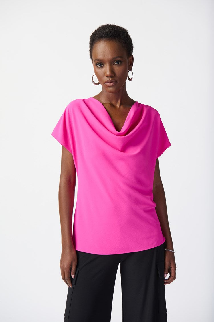 JOSEPH RIBKOFF Woven Cowl Neck Top - 241099
