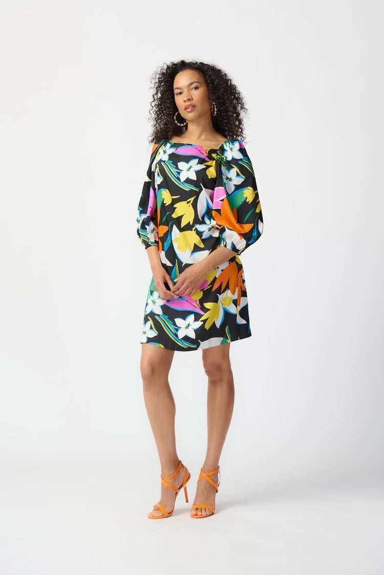 Joseph Ribkoff - Floral Print Satin Dress (241251)