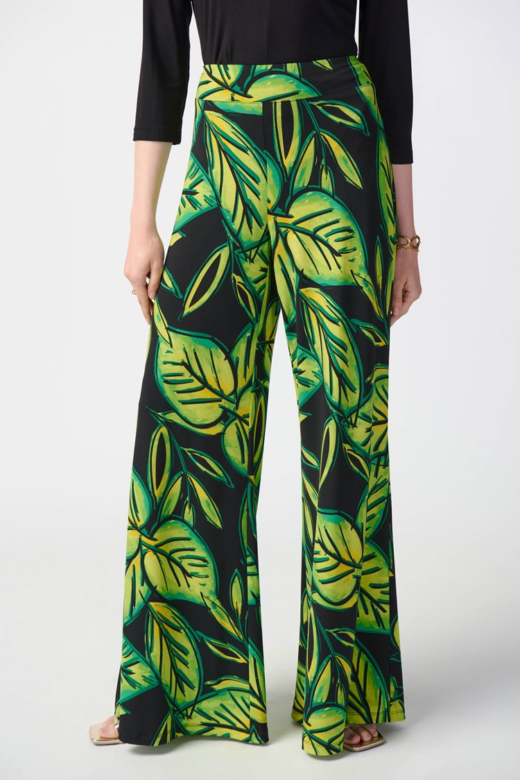 Joseph Ribkoff - Leaf Print Silky Knit Wide-Leg Pants (241288)