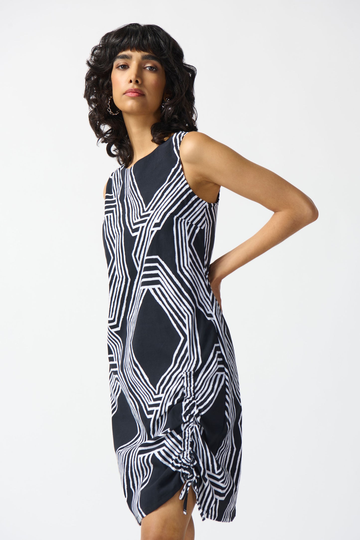 Joseph Ribkoff - Woven Geometric Print A-Line Dress (242114)