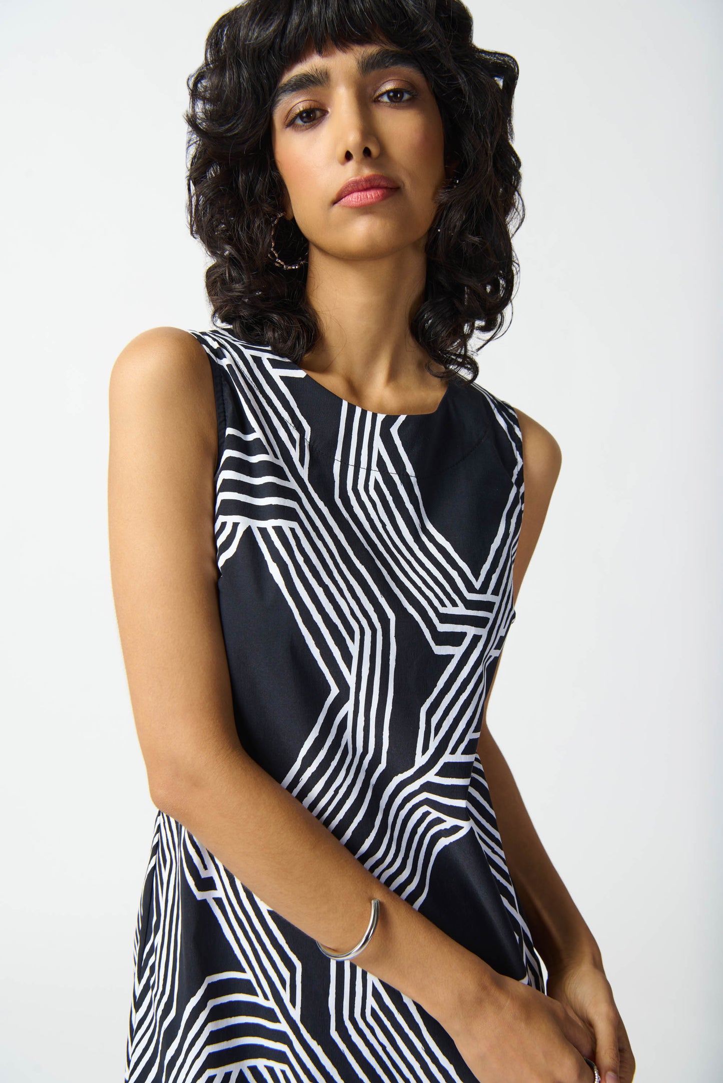 Joseph Ribkoff - Woven Geometric Print A-Line Dress (242114)