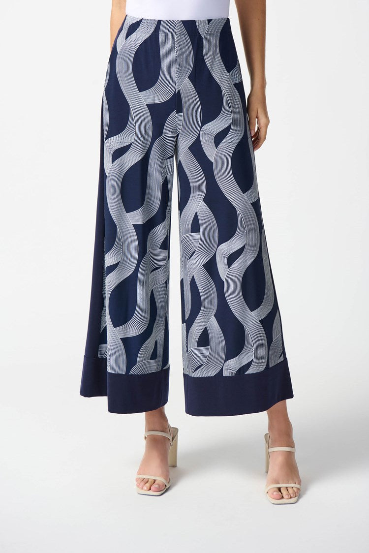 Joseph Ribkoff - Silky Knit Abstract Print Wide-Leg Pants (242144)