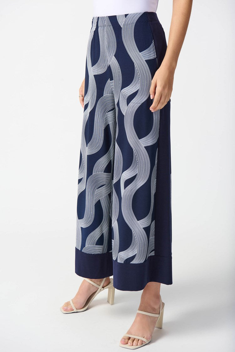 Joseph Ribkoff - Silky Knit Abstract Print Wide-Leg Pants (242144)