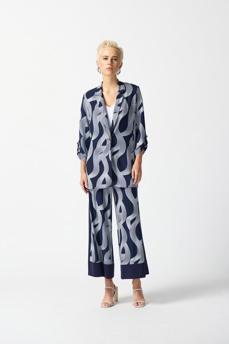 Joseph Ribkoff - Silky Knit Abstract Print Boxy Blazer (242198)