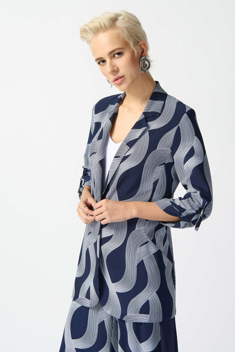 Joseph Ribkoff - Silky Knit Abstract Print Boxy Blazer (242198)
