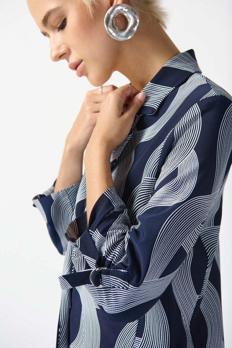Joseph Ribkoff - Silky Knit Abstract Print Boxy Blazer (242198)