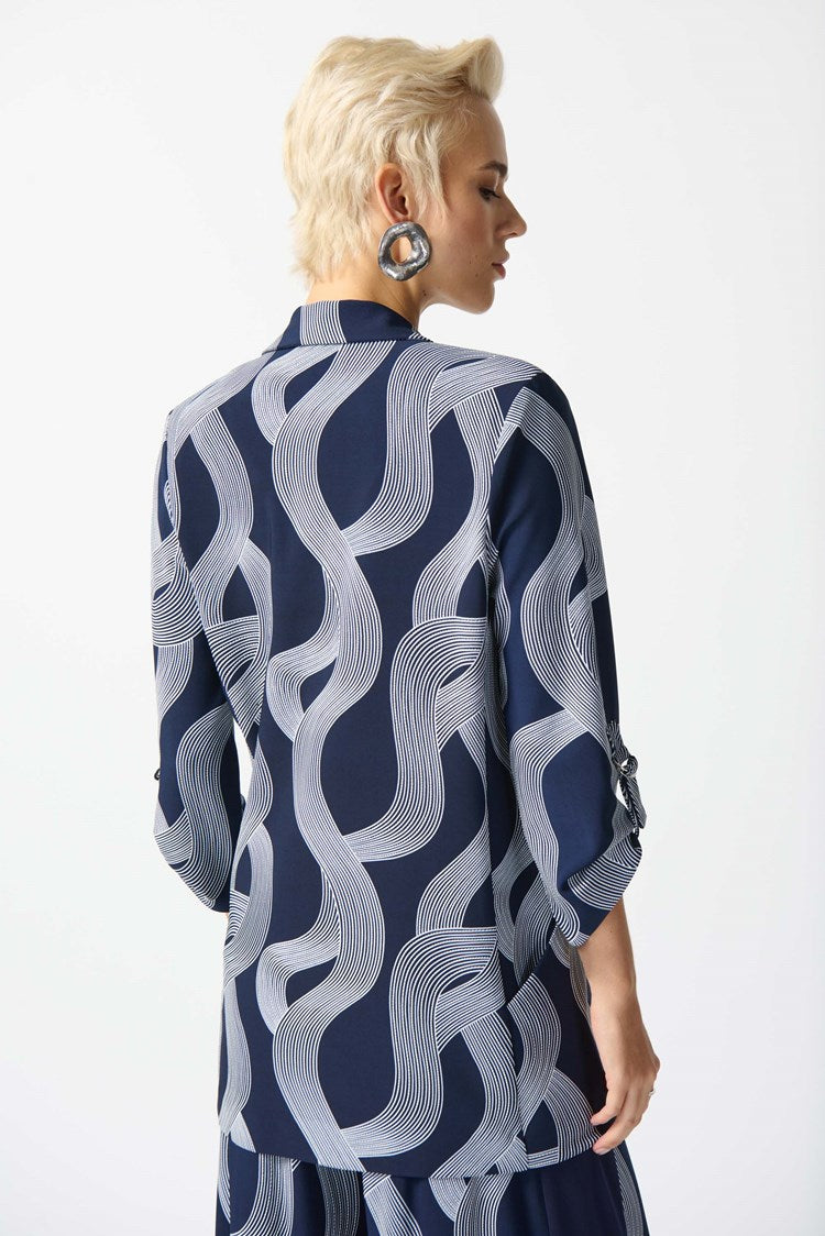 Joseph Ribkoff - Silky Knit Abstract Print Boxy Blazer (242198)