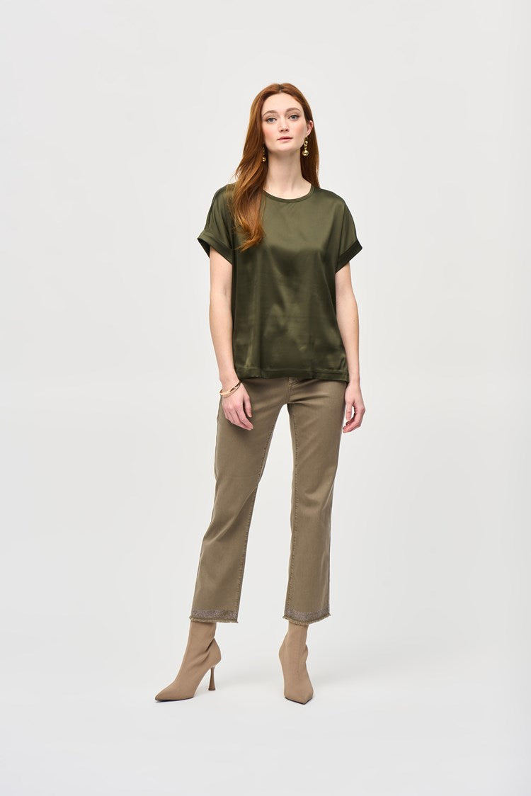 Joseph Ribkoff - Satin Front Short Sleeve Top (243912)