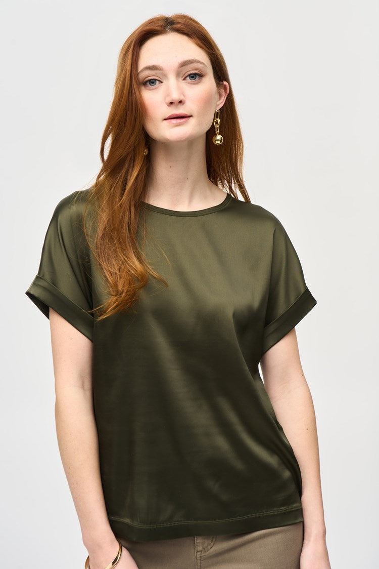 Joseph Ribkoff - Satin Front Short Sleeve Top (243912)