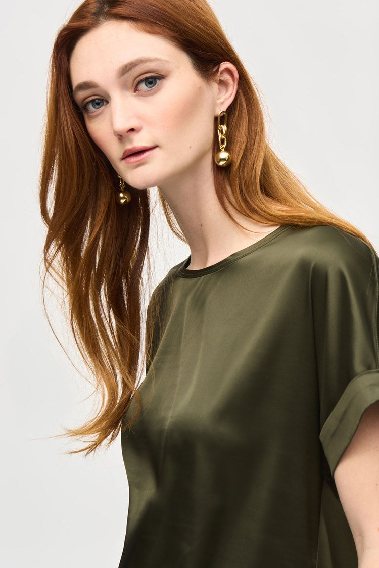 Joseph Ribkoff - Satin Front Short Sleeve Top (243912)