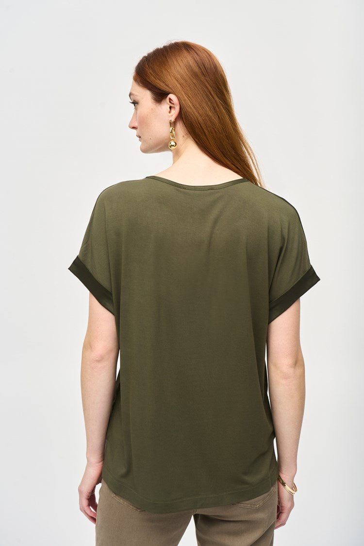 Joseph Ribkoff - Satin Front Short Sleeve Top (243912)
