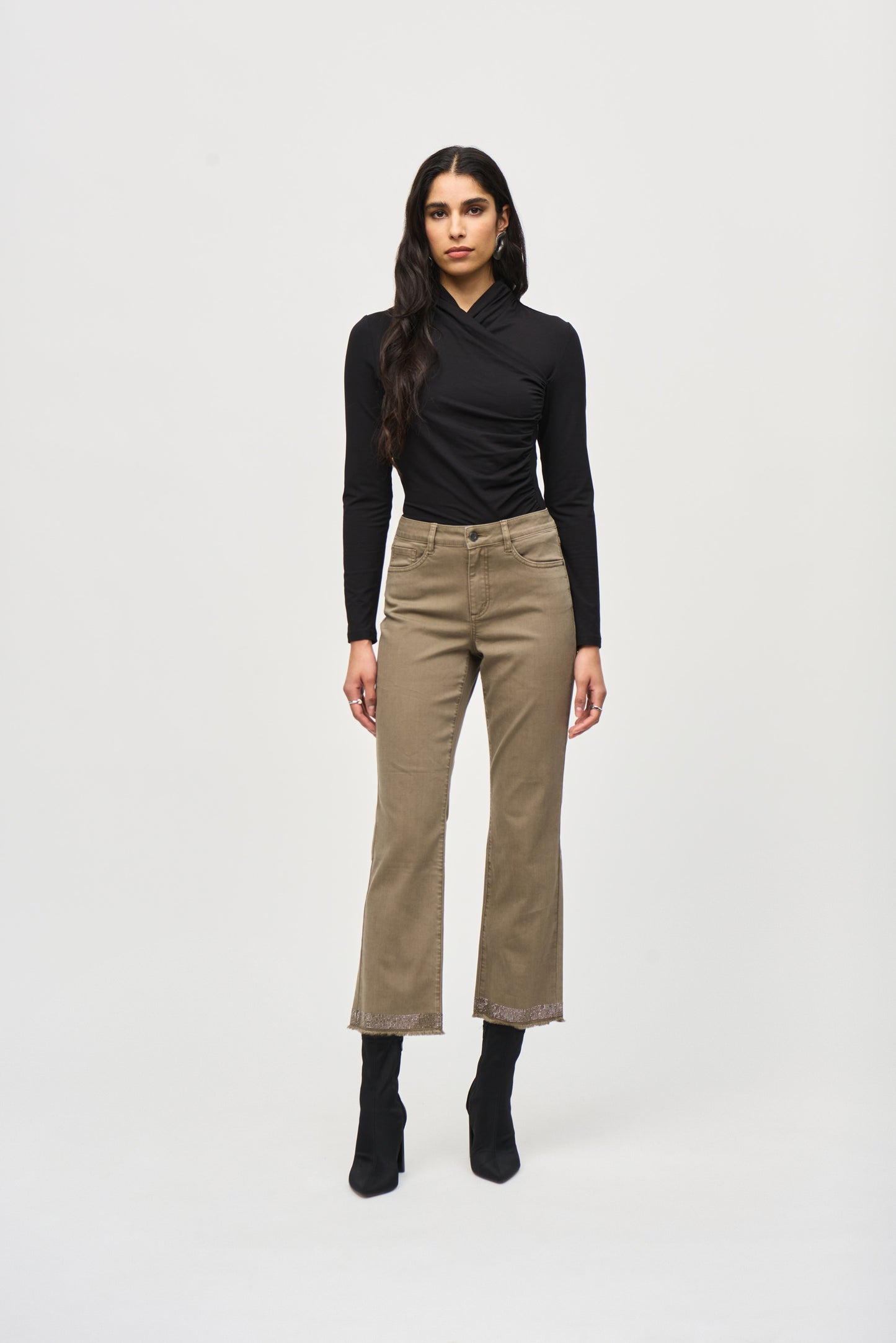Joseph Ribkoff - Denim Straight Pants With Frayed Hem (243964)