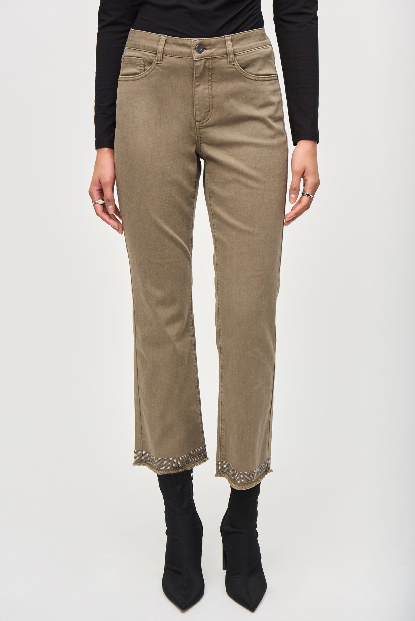 Joseph Ribkoff - Denim Straight Pants With Frayed Hem (243964)