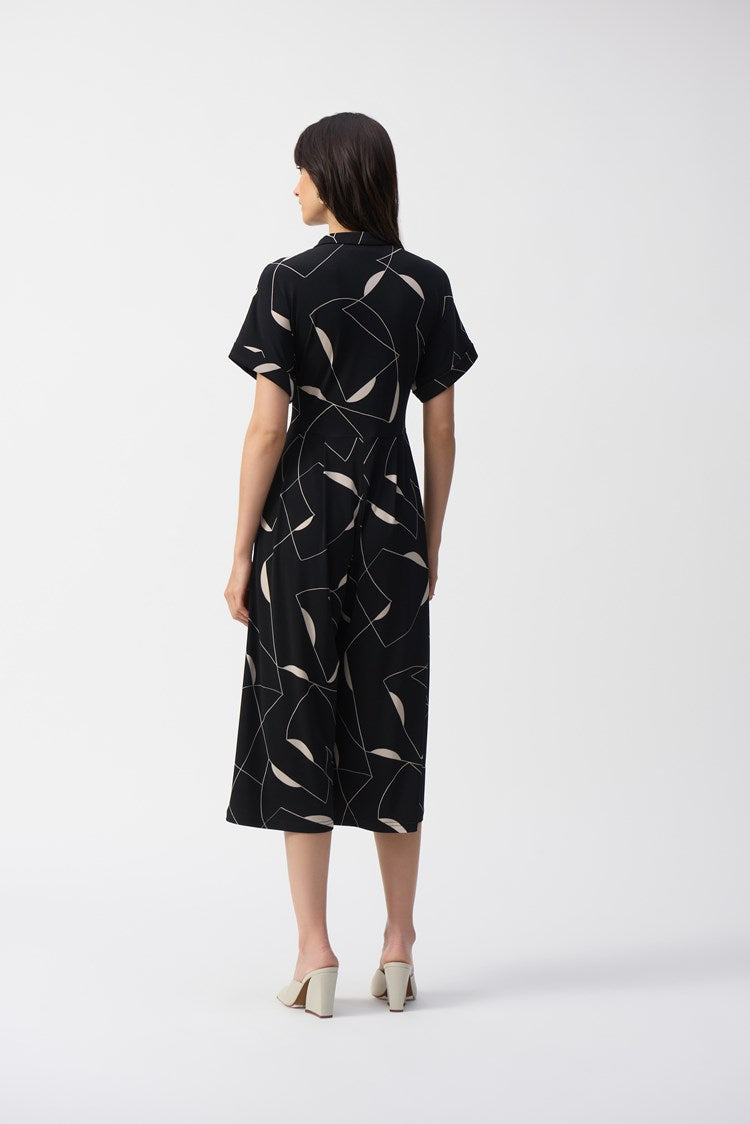 Joseph Ribkoff - Silky Knit Geometric Print Culotte Jumpsuit (251195)