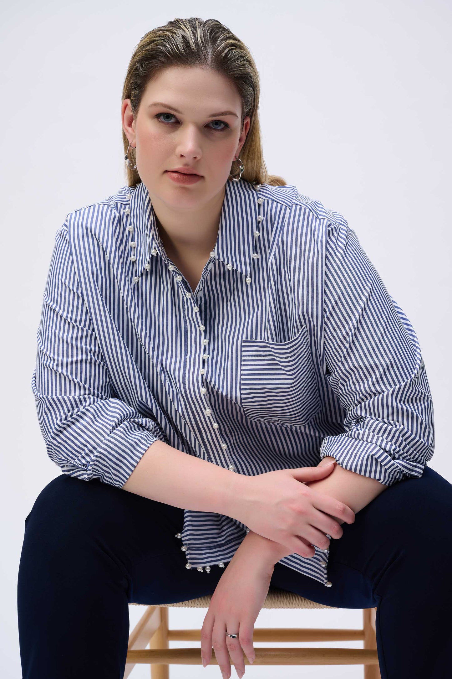 Joseph Ribkoff - Striped Stretch Cotton Shirt (251942)