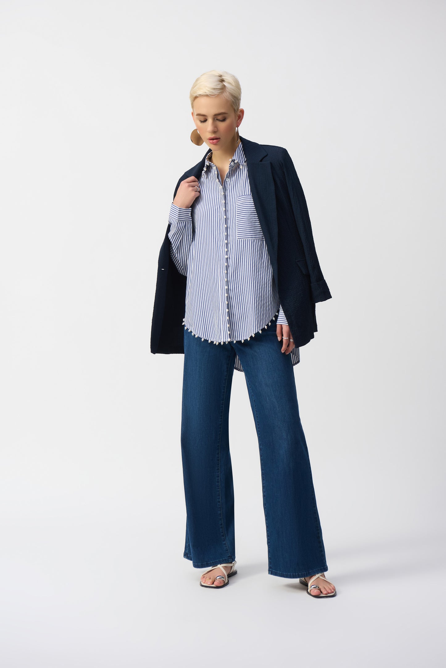 Joseph Ribkoff - Striped Stretch Cotton Shirt (251942)