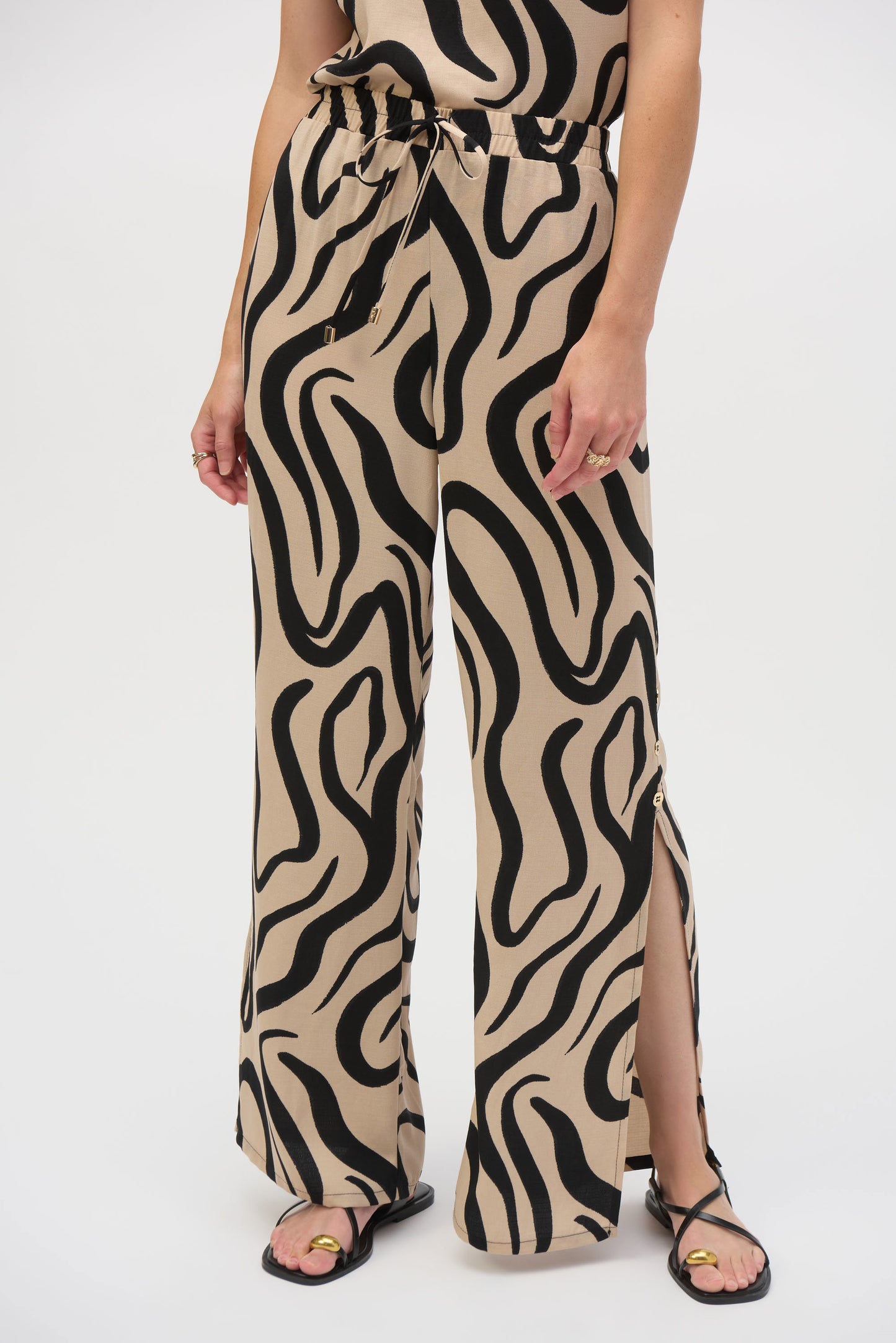 Joseph Ribkoff - Gauze Abstract Print Wide Leg Pants (252178)
