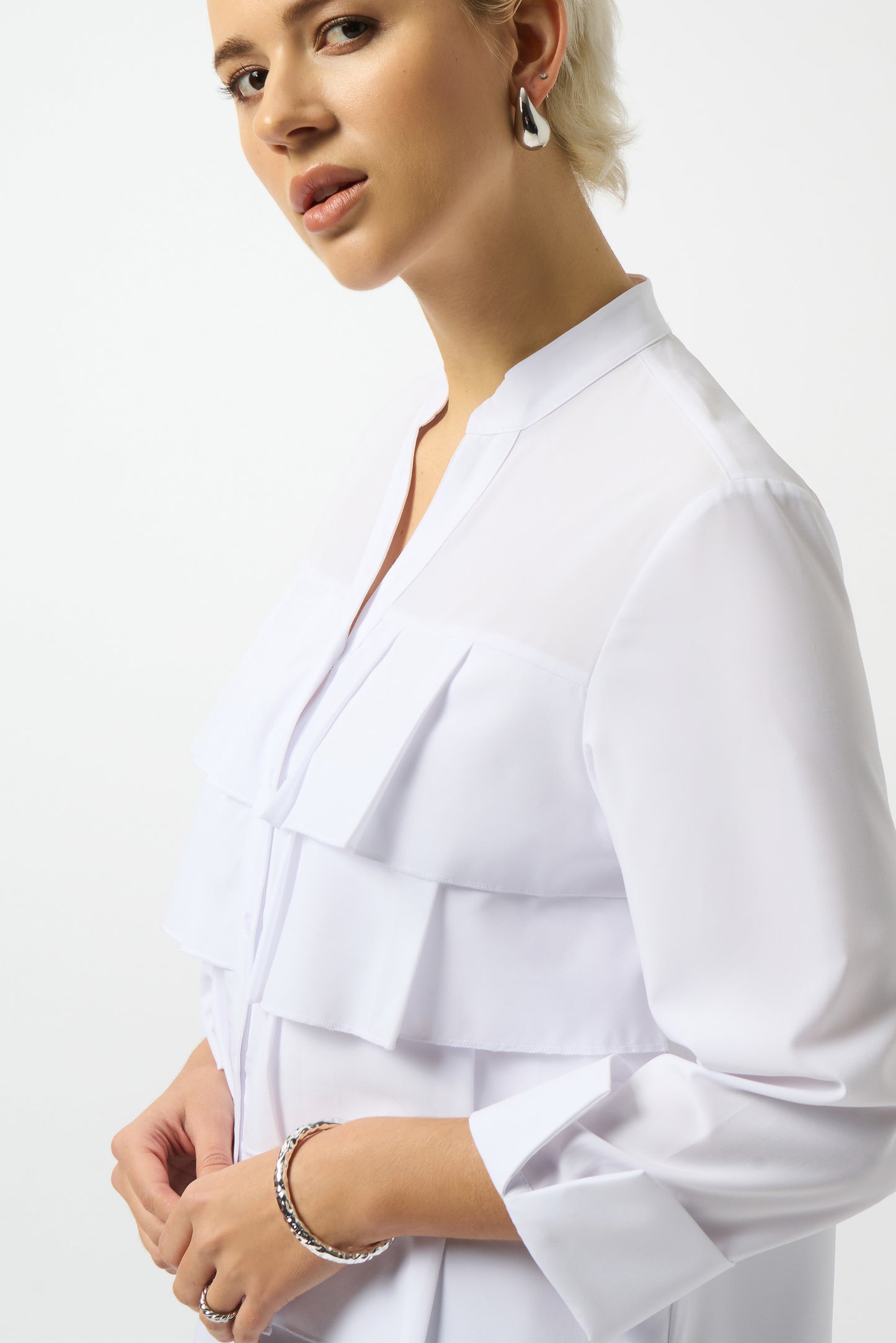 Joseph Ribkoff - Stretch Poplin Ruffled Blouse 253944