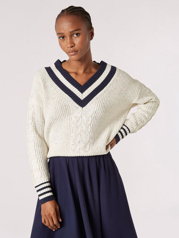 Apricot - Multi Fleck Chunky Knit Cricket Jumper (81953)