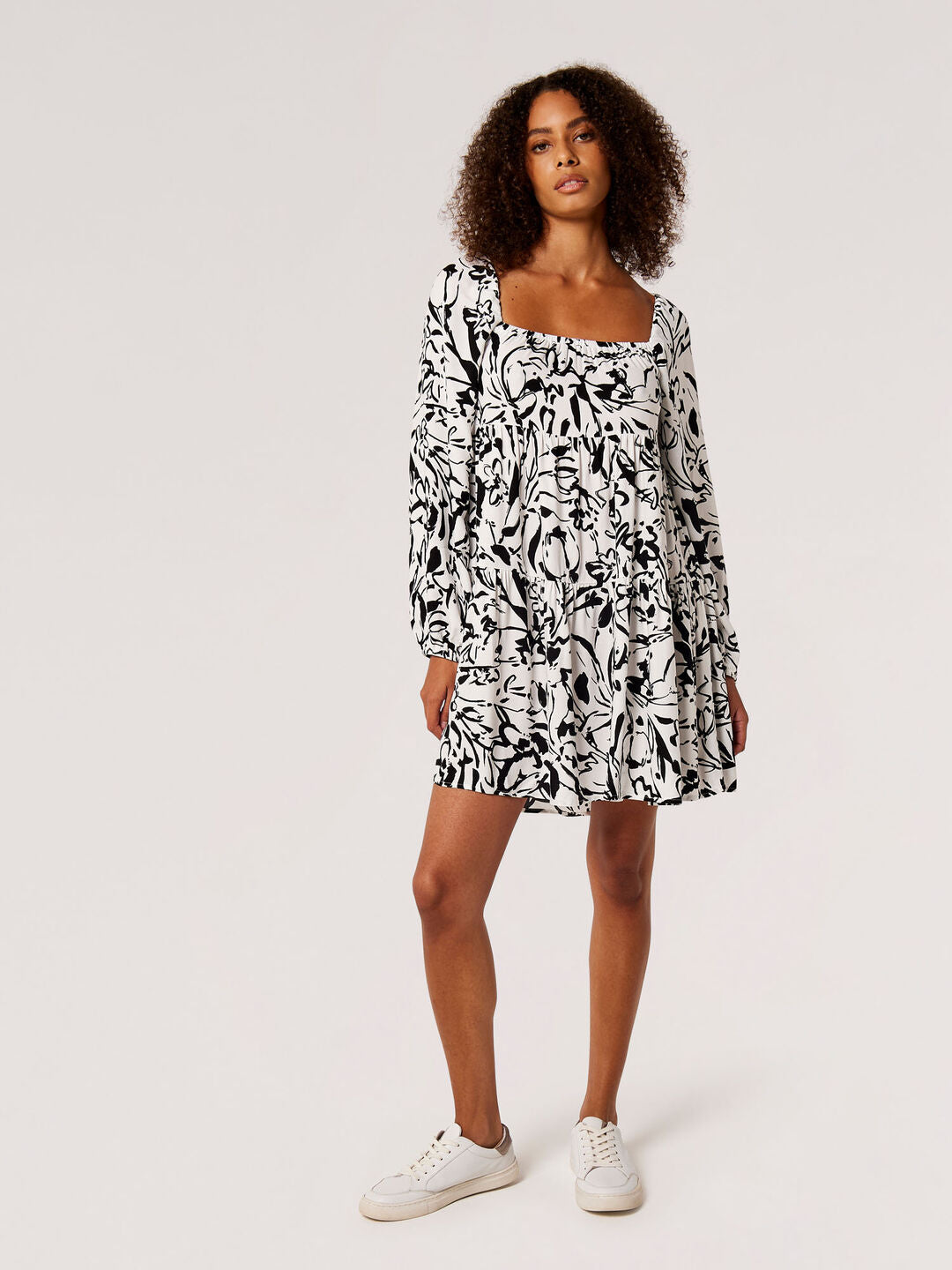 Apricot - Brushstroke Smock Mini Dress (822054)