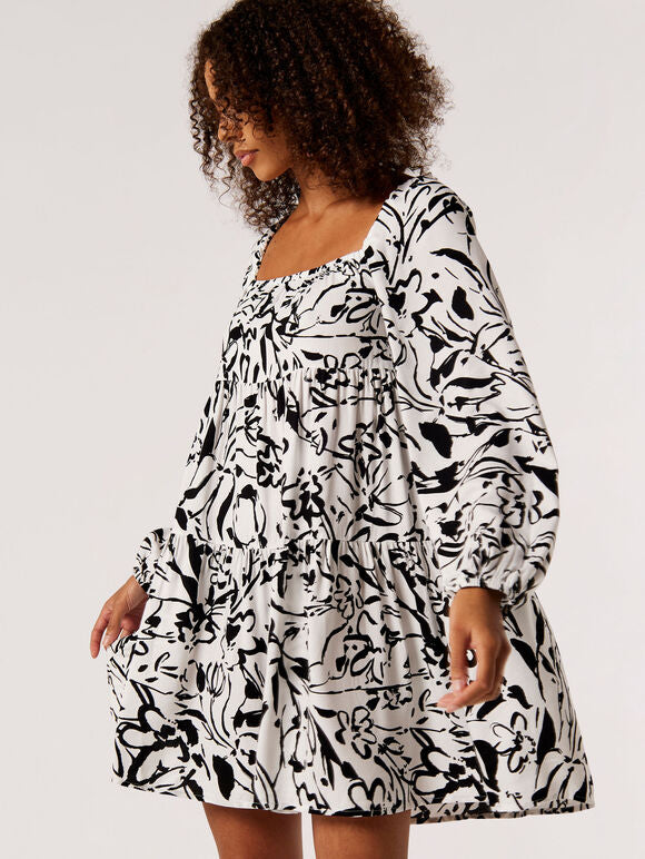 Apricot - Brushstroke Smock Mini Dress (822054)
