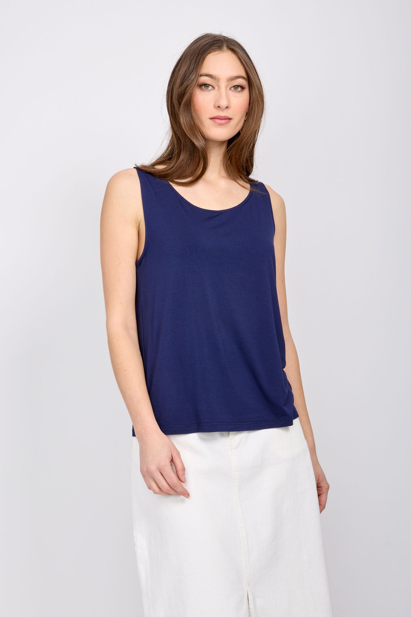 Emproved - Sleeveless Double Scoop Neck Tank (SP24107)
