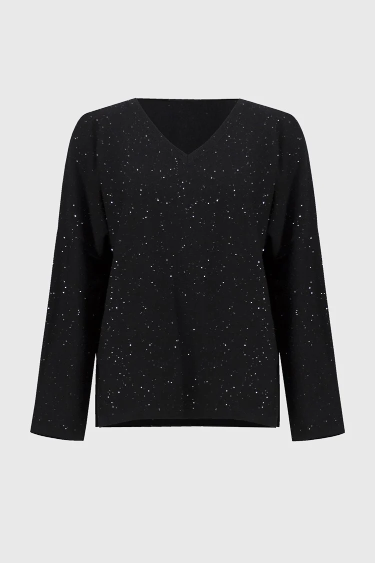 Joseph Ribkoff - Sequined Sweater Knit Boxy Top (244921)