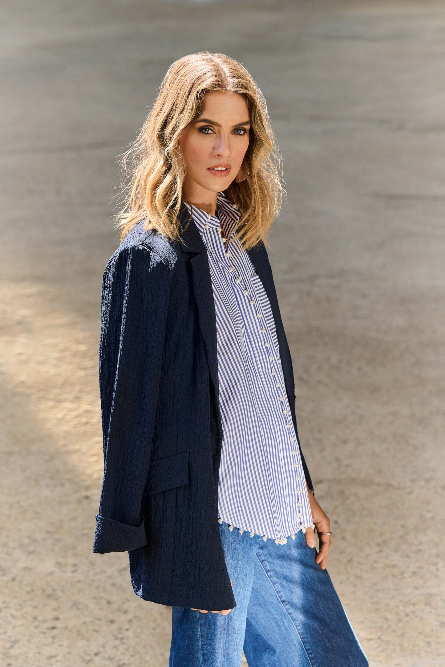 Joseph Ribkoff - Seersucker Straight Blazer (251082)