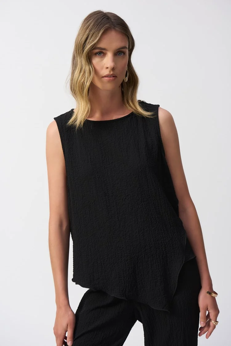 Joseph Ribkoff - Seersucker Asymmetrical Sleeveless Top (251228)