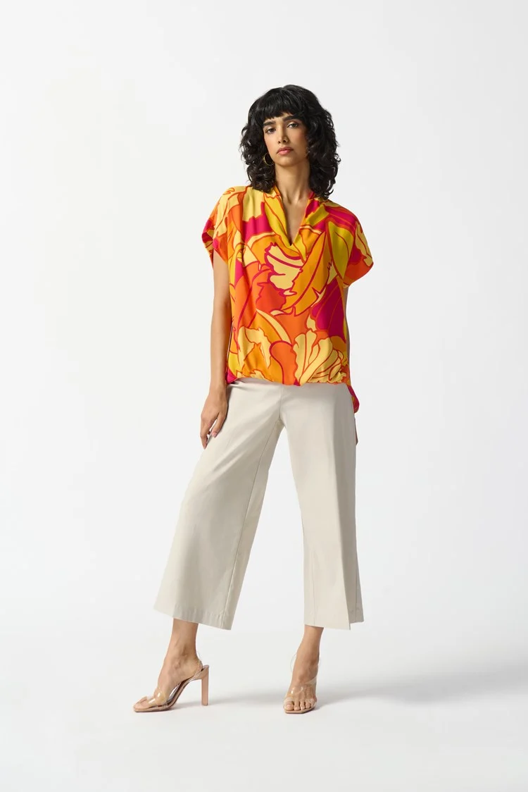 Joseph Ribkoff - Woven Tropical Print Boxy Top (242008)