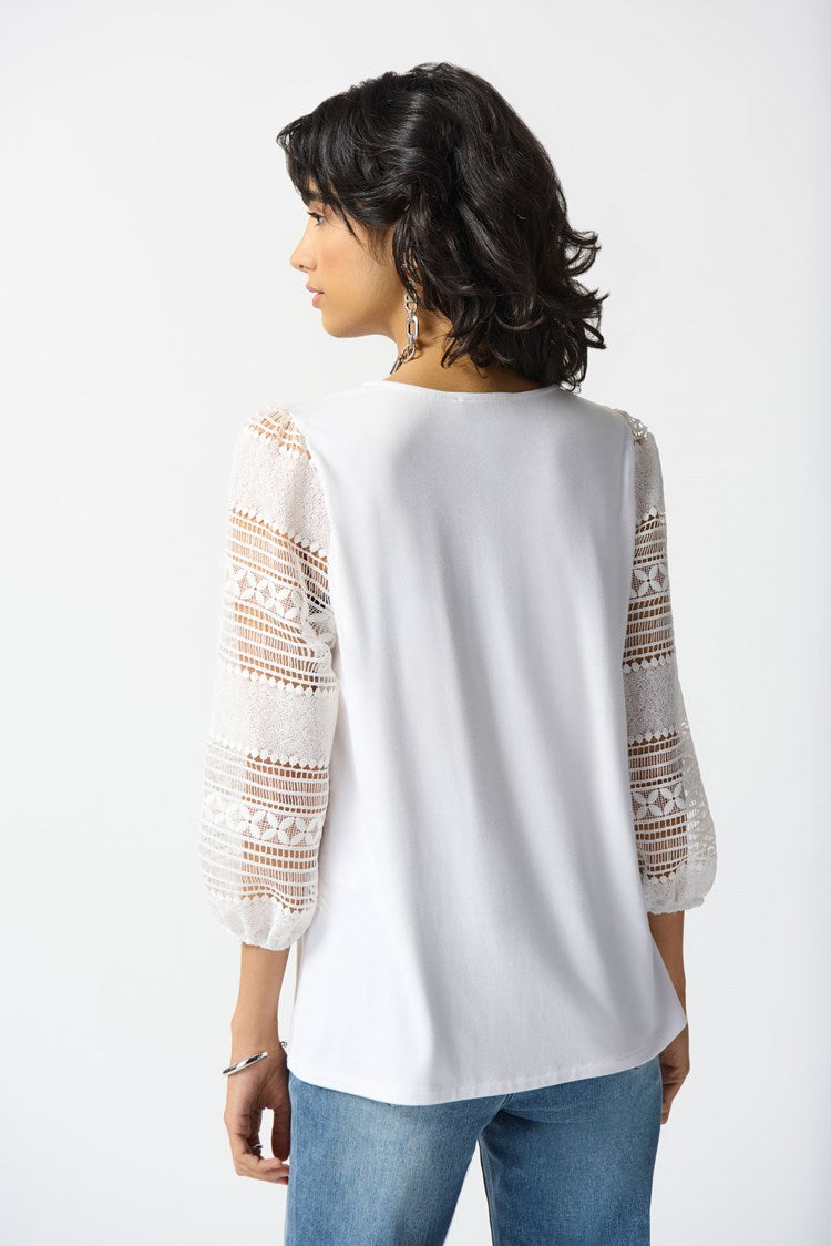 Joseph Ribkoff - Bamboo Jersey And Guipure Top (242086)