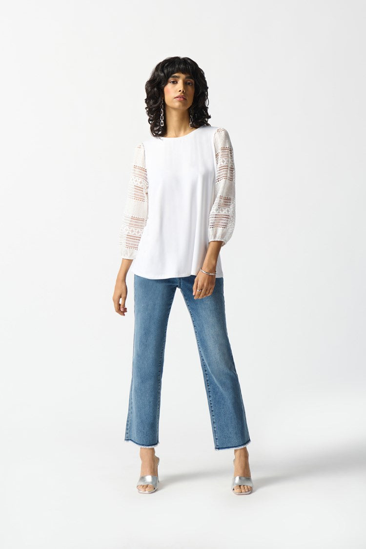 Joseph Ribkoff - Bamboo Jersey And Guipure Top (242086)