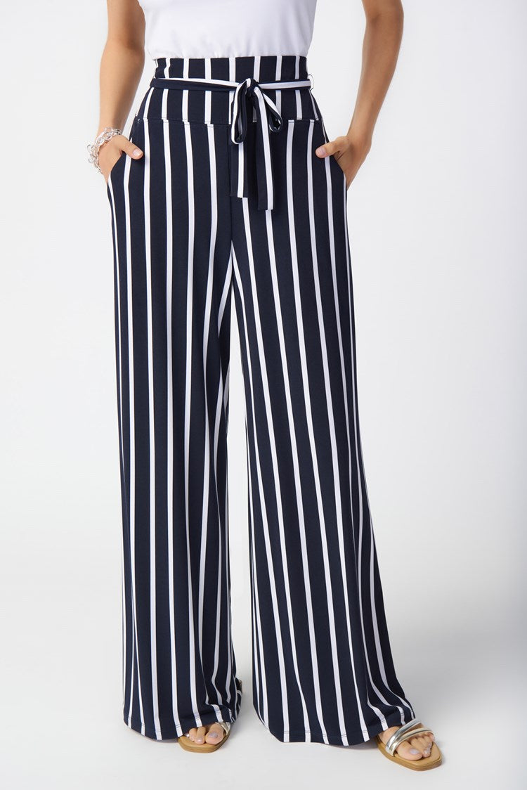 Joseph Ribkoff - Striped Silky Knit Wide-Leg Pants (241135)