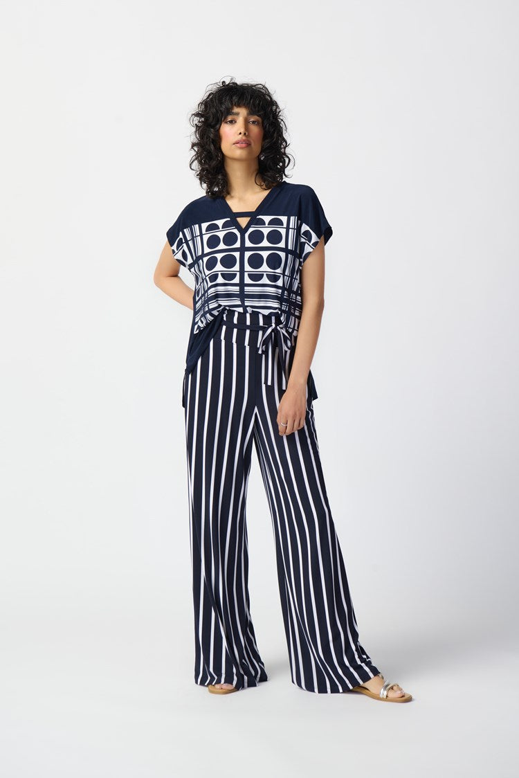 Joseph Ribkoff - Striped Silky Knit Wide-Leg Pants (241135)
