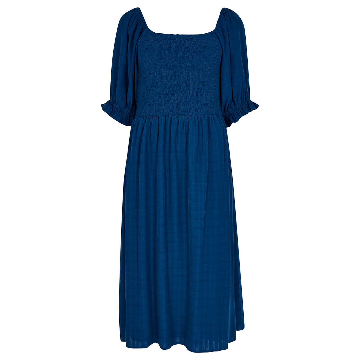 Apricot - Check Smocked Puff Sleeve Dress (828445)
