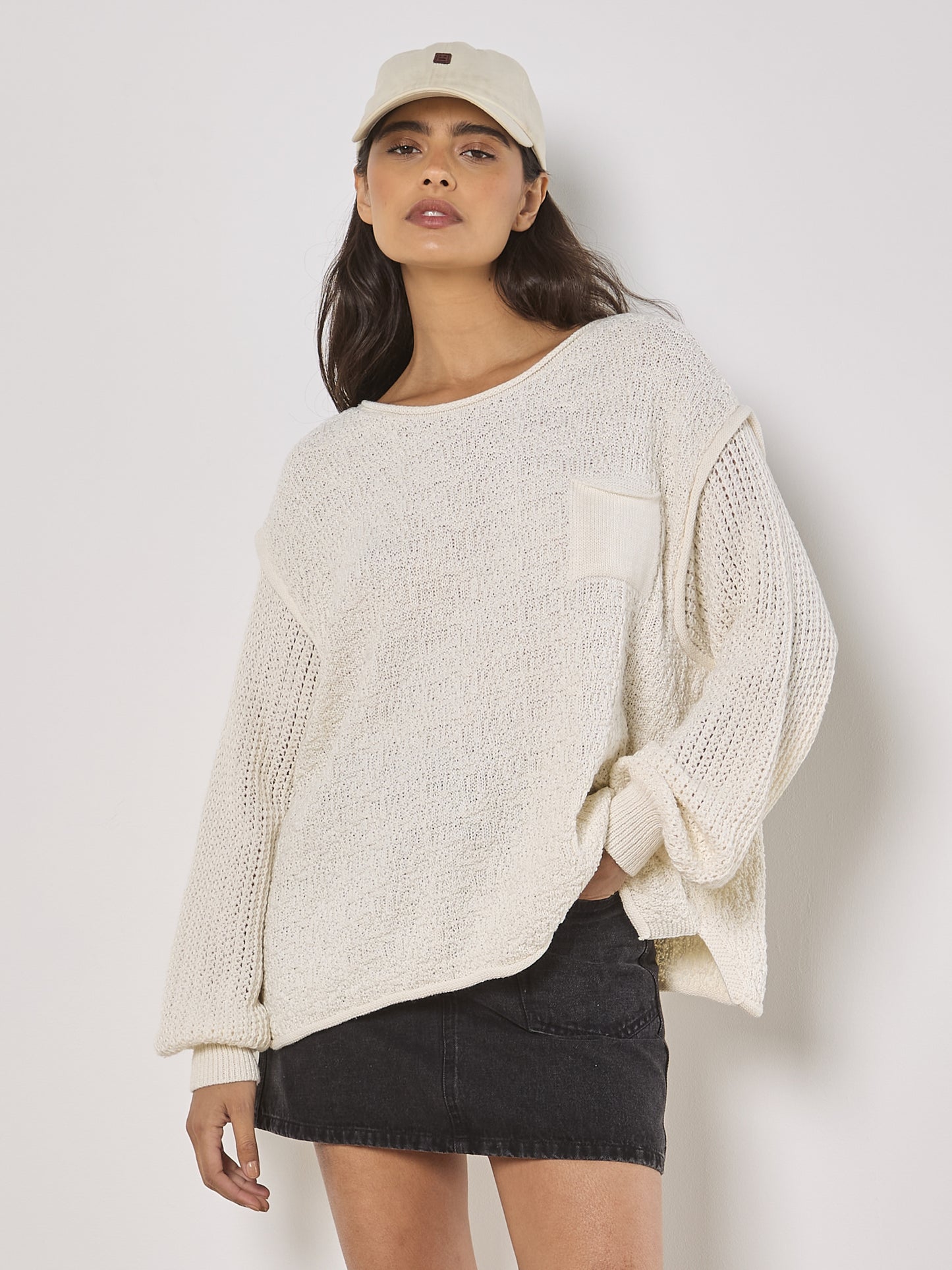 APRICOT - POCKET STITCH OVERSIZED JUMPER (936843)