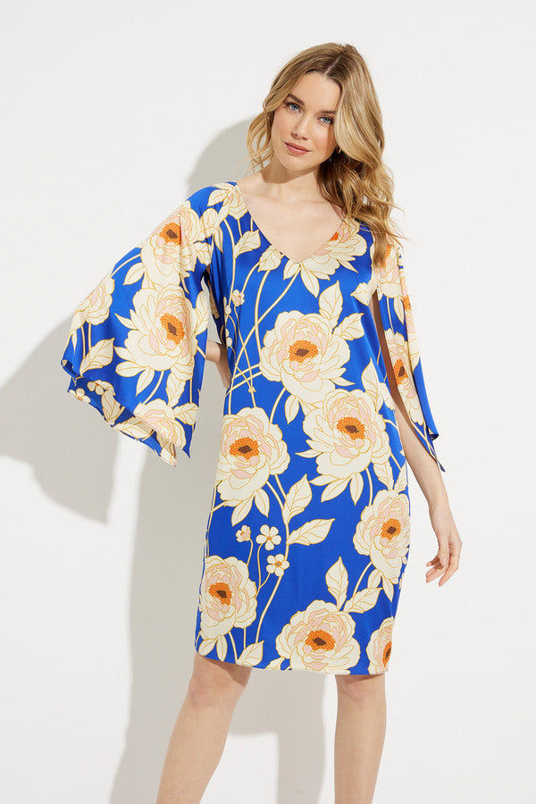 Joseph Ribkoff Floral V-neck Dress Style 232109