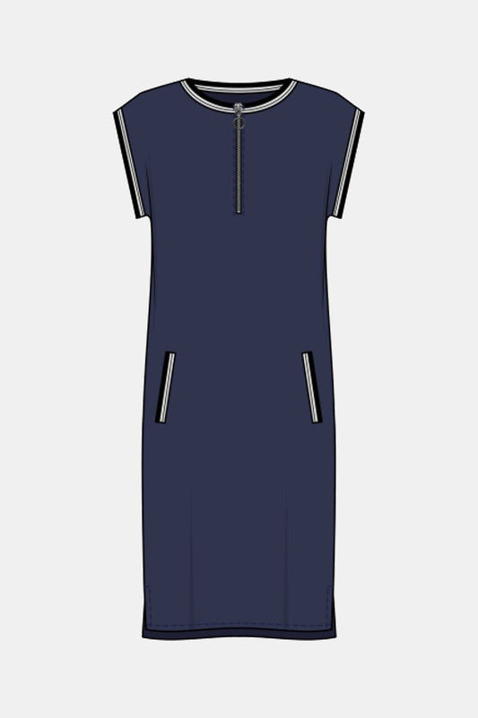 Joseph Ribkoff - Woven Straight Dress With Rib Trimming (241235)