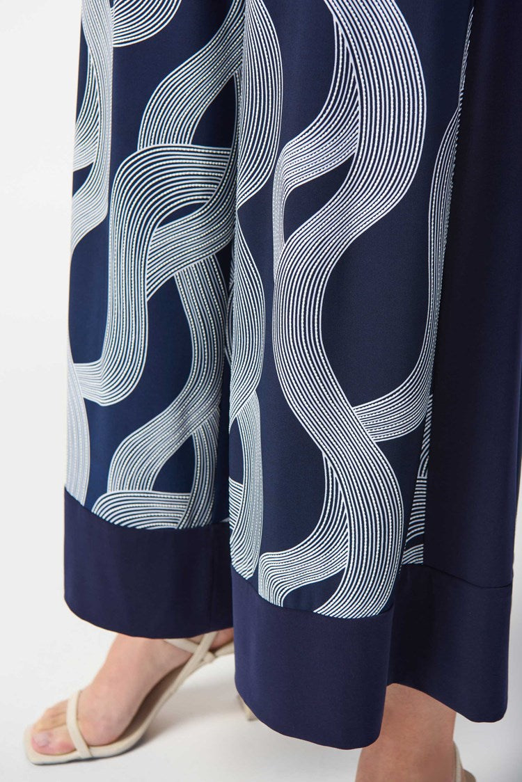 Joseph Ribkoff - Silky Knit Abstract Print Wide-Leg Pants (242144)
