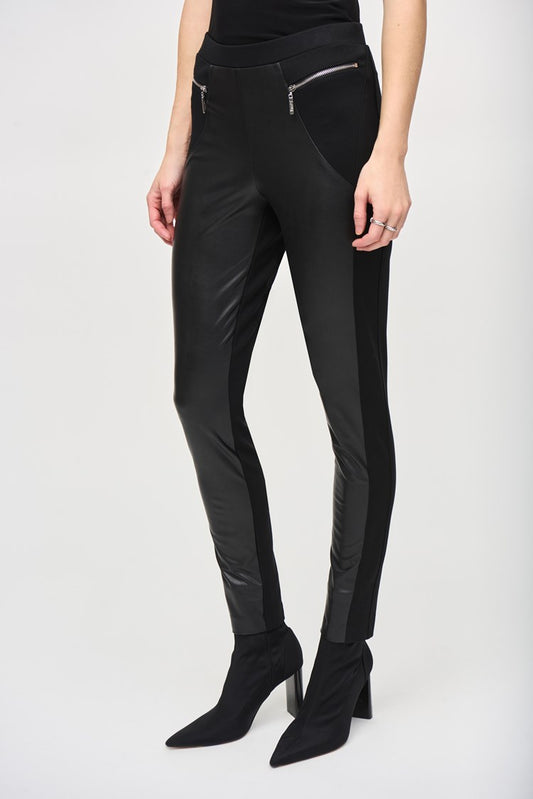 Joseph Ribkoff - Heavy Knit And Leatherette Leggings (243041)