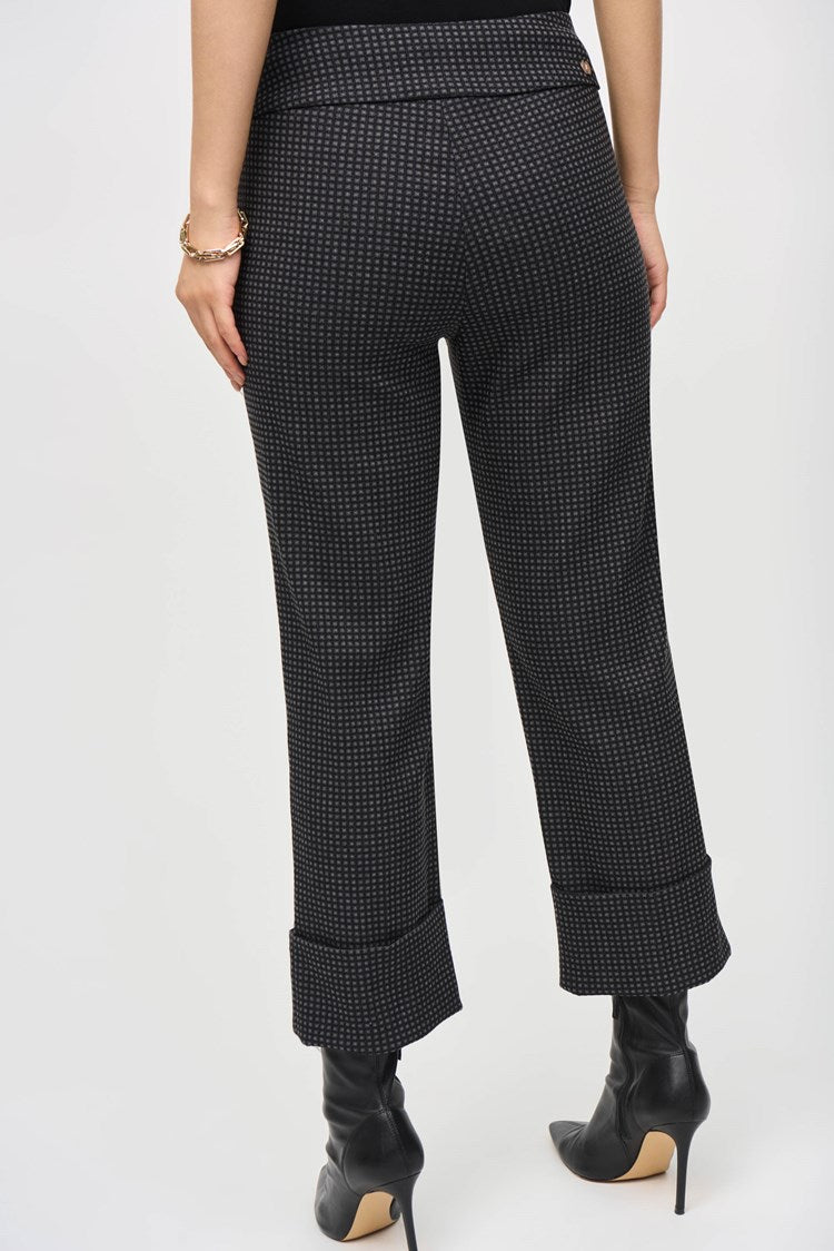 Joseph Ribkoff - Woven Jacquard Check Print Cropped Pants (243262)