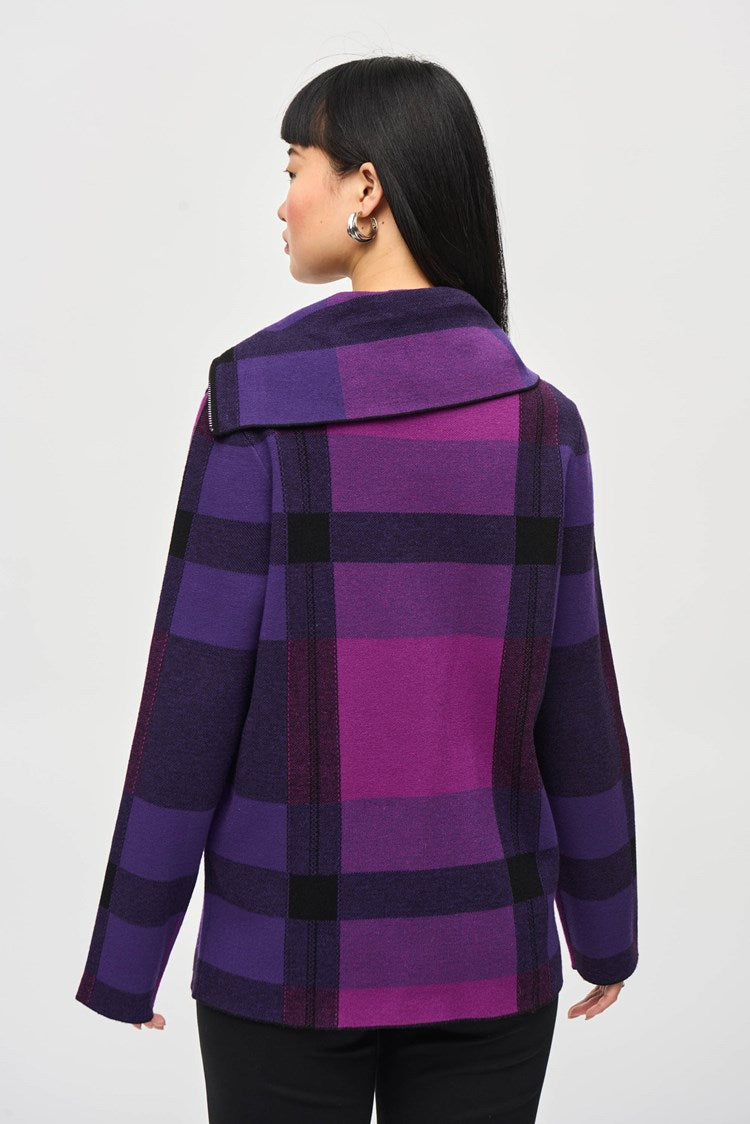 Joseph Ribkoff - Plaid Jacquard Cowl Neck Sweater (243943)