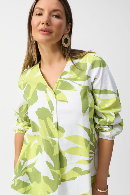 Joseph Ribkoff - Stretch Poplin Floral Print Trapeze Top (251168)