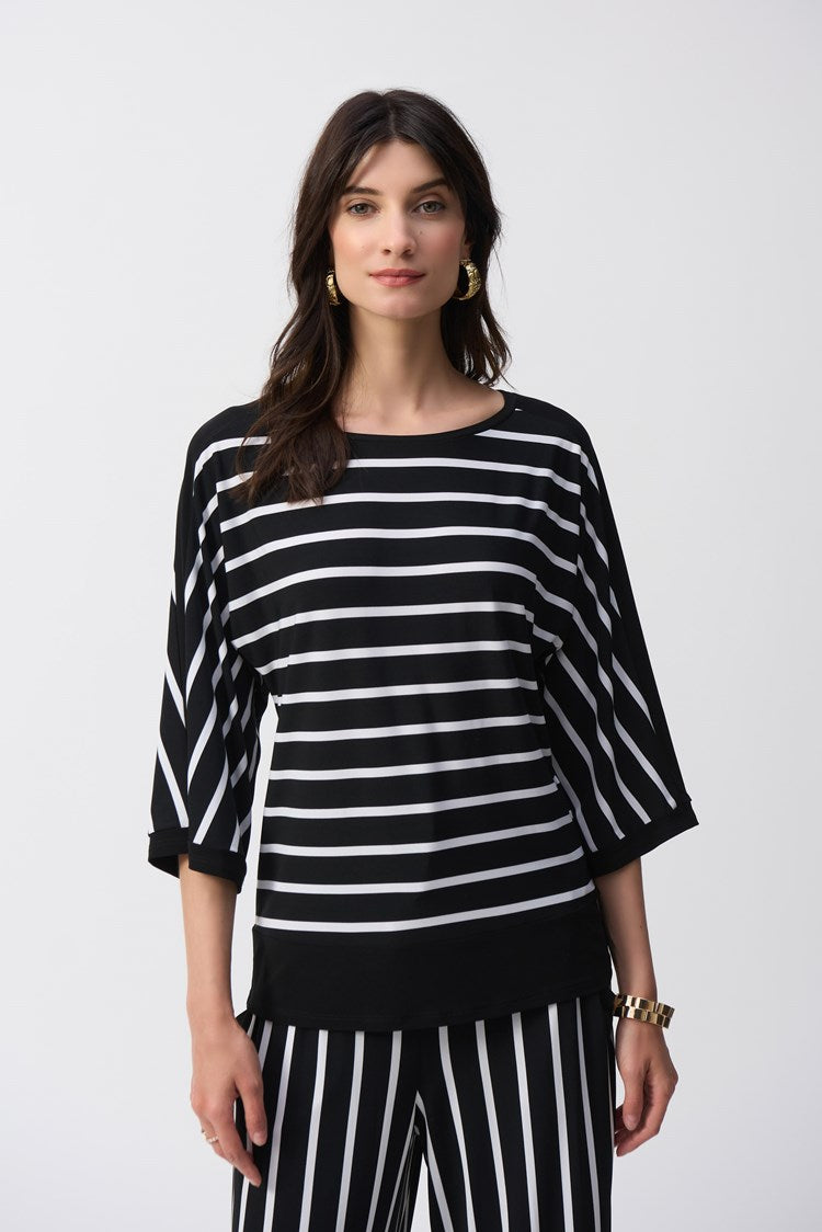 Joseph Ribkoff - Silky Knit Stripe Print Fitted Top (251190)