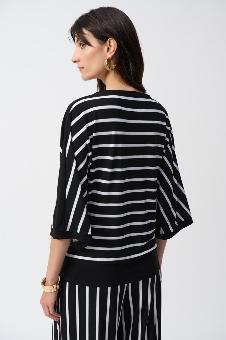 Joseph Ribkoff - Silky Knit Stripe Print Fitted Top (251190)