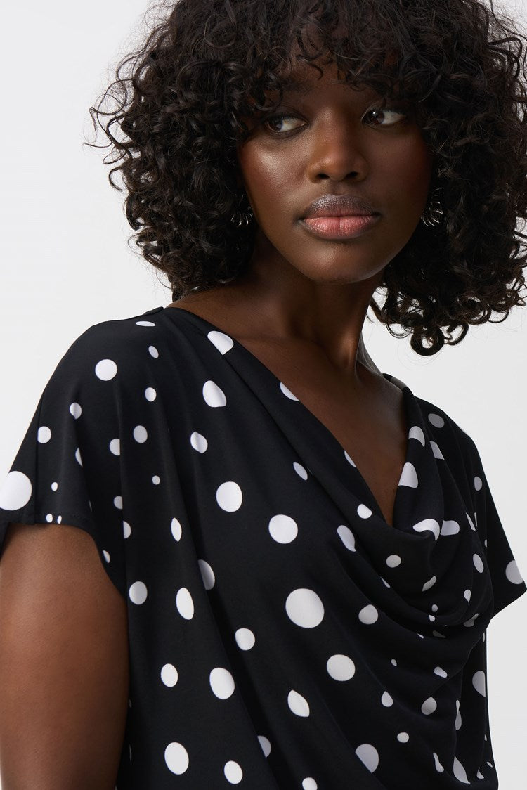 Joseph Ribkoff - Silky Knit Dot Print Short Sleeve Top (251257)