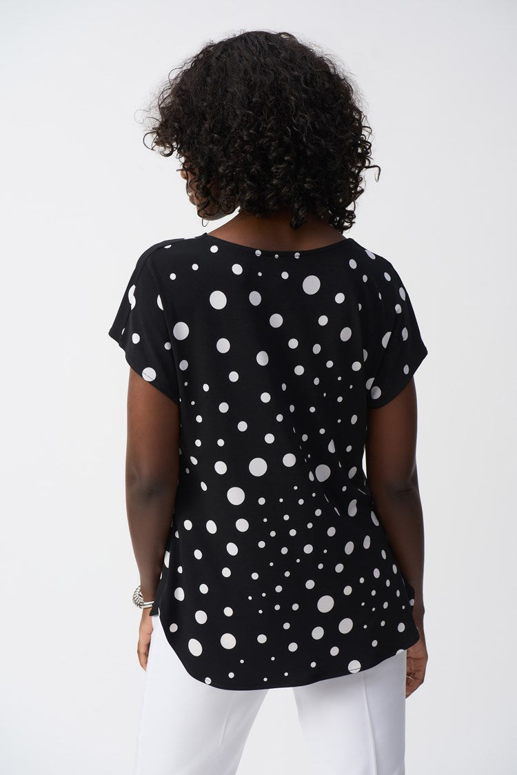 Joseph Ribkoff - Silky Knit Dot Print Short Sleeve Top (251257)